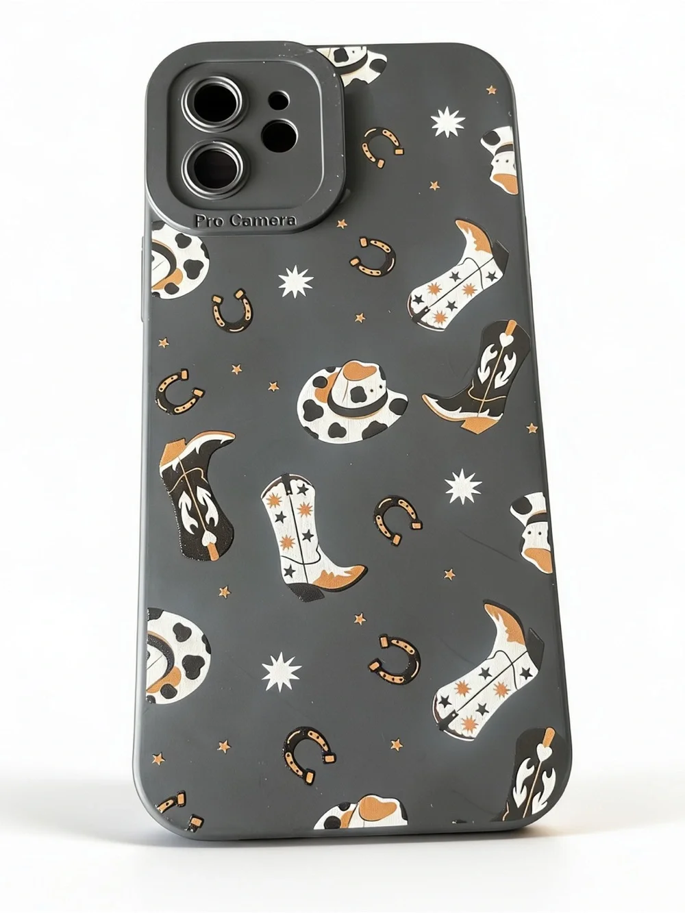 iPhone 12 black cowgirl + western print protective phone case • new!